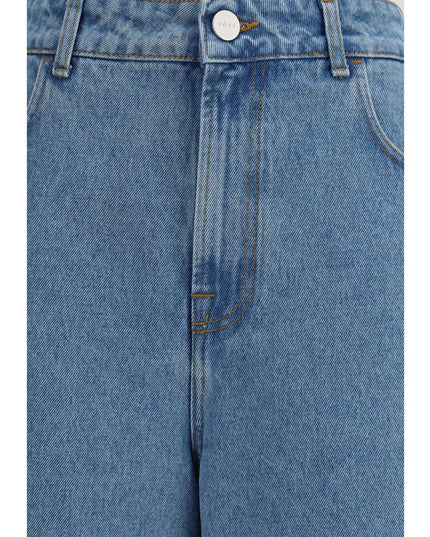 Rohe Blue Cotton Relaxed Fit Jeans