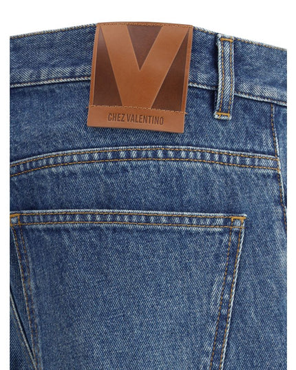 Valentino Blue Cotton Straight-Leg Jeans