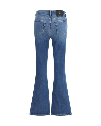 7FOR Blue Cotton Flared Jeans