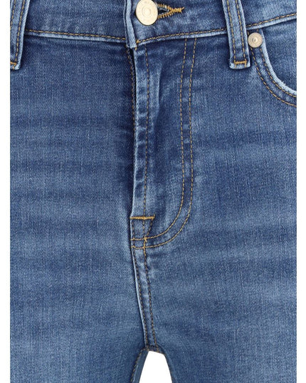7FOR Blue Cotton Flared Jeans