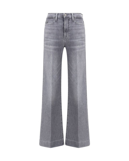 7FOR Gray Cotton Bootcut Jeans