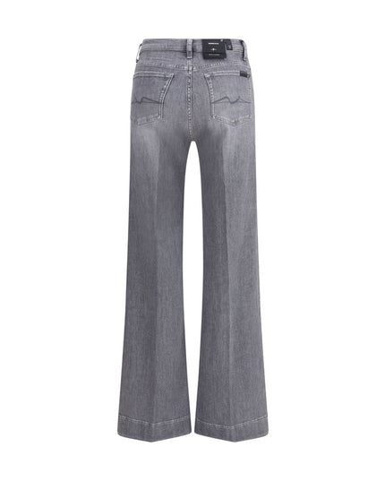 7FOR Gray Cotton Bootcut Jeans