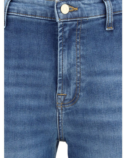 7FOR Blue Cotton Flared Jeans