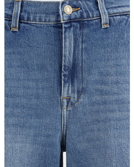 7FOR Light Blue Cotton Relaxed Fit Jeans