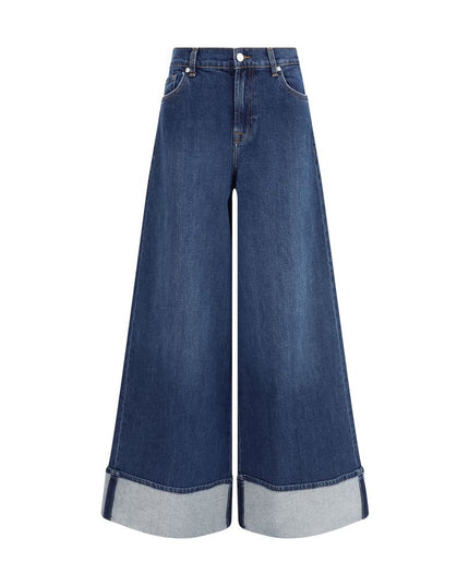 7FOR Blue Cotton Jeans Denim