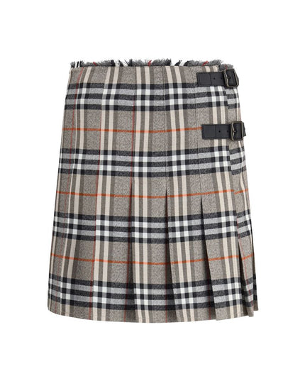 Burberry Gray Wool Mini Skirt
