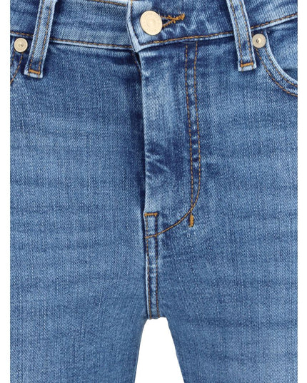 7FOR Blue Cotton Flared Jeans