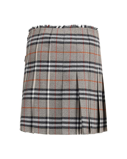 Burberry Gray Wool Mini Skirt