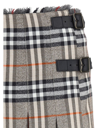 Burberry Gray Wool Mini Skirt