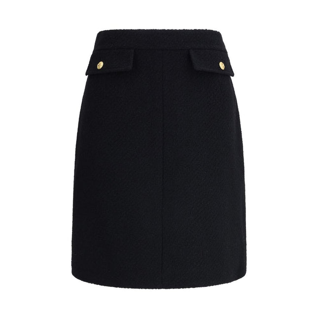 Chloé Black Wool Midi Skirt