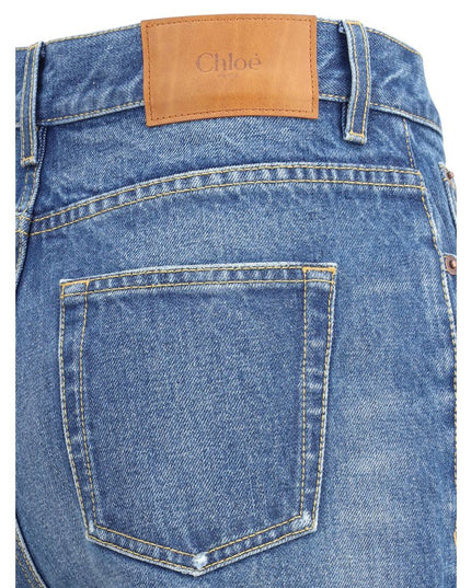 Chloé Blue Cotton Flared Jeans