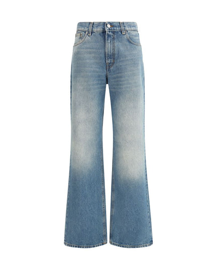 Haikure Light Blue Cotton Flared Jeans