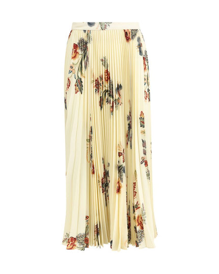 Etro Yellow Polyester Midi Skirt