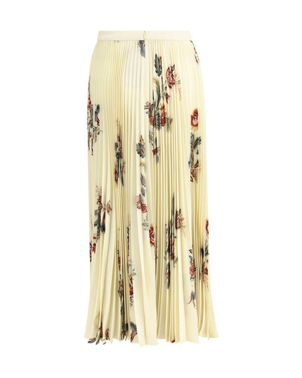 Etro Yellow Polyester Midi Skirt