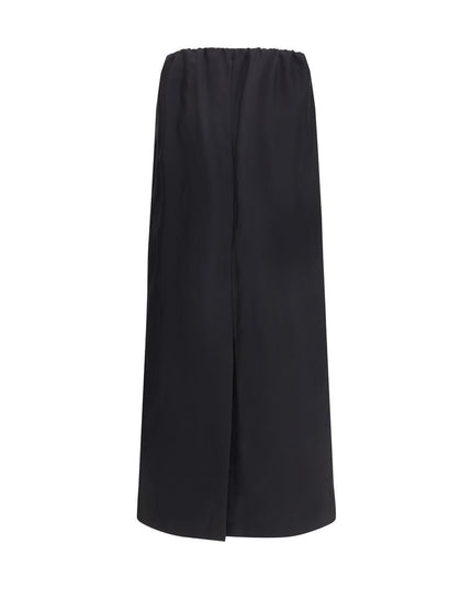The Row Black Cotton Midi Skirt