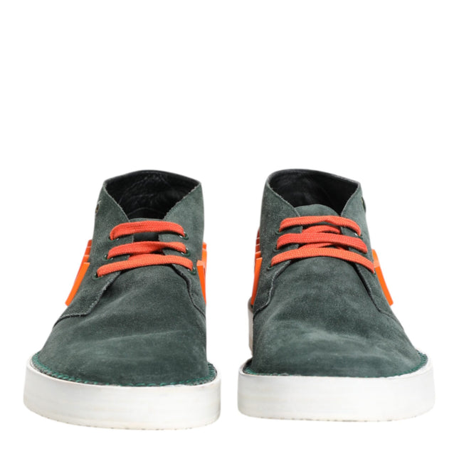 Dolce & Gabbana Green Derby Logo Casual Men Sneakers Shoes