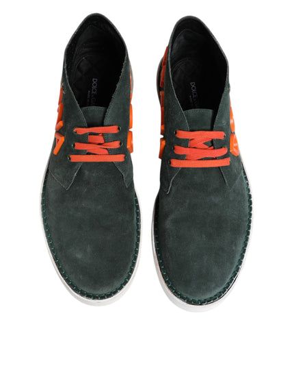 Dolce & Gabbana Green Derby Logo Casual Men Sneakers Shoes