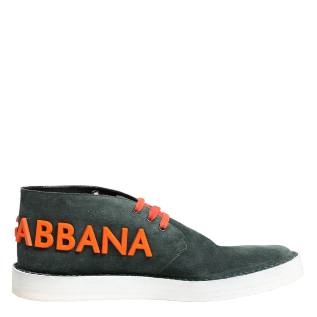 Dolce & Gabbana Green Derby Logo Casual Men Sneakers Shoes