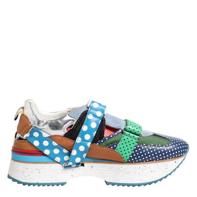 Dolce & Gabbana Multicolor Leather Low Top Sneakers Shoes