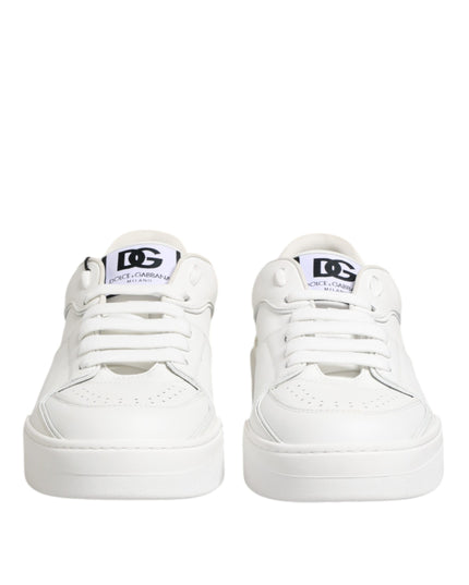Dolce & Gabbana White Miami Leather Low Top Sneakers Shoes