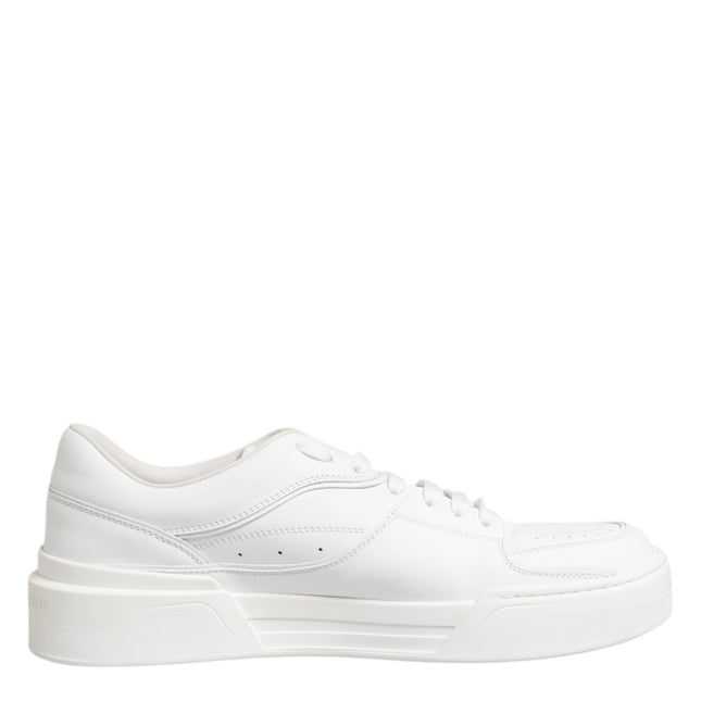 Dolce & Gabbana White Miami Leather Low Top Sneakers Shoes