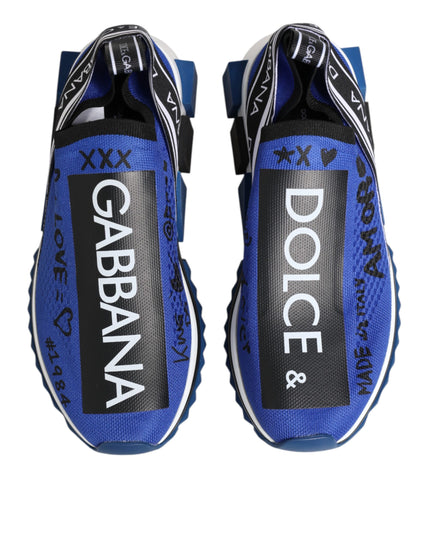 Dolce & Gabbana Blue Logo Low Top Sorrento Sneakers Shoes