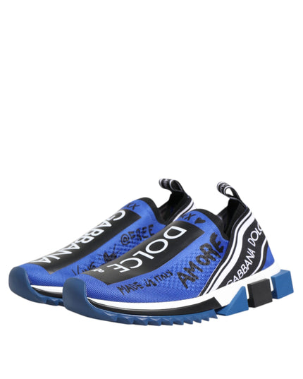 Dolce & Gabbana Blue Logo Low Top Sorrento Sneakers Shoes