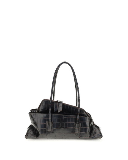 The Attico Black Calf Leather Bos Taurus Shoulder Bag