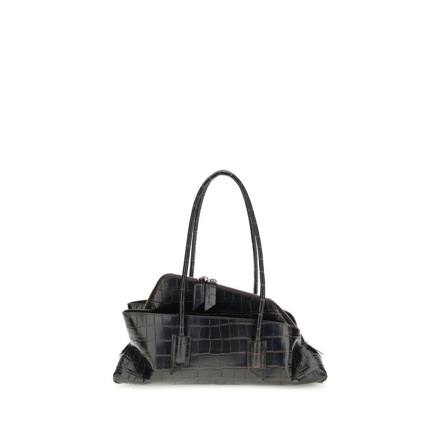 The Attico Black Calf Leather Bos Taurus Shoulder Bag
