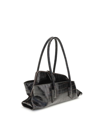 The Attico Black Calf Leather Bos Taurus Shoulder Bag