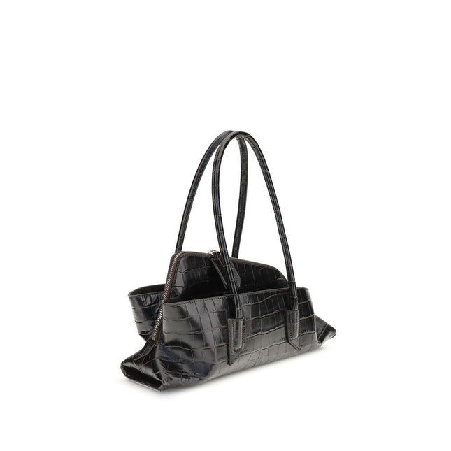 The Attico Black Calf Leather Bos Taurus Shoulder Bag
