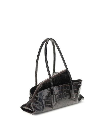 The Attico Black Calf Leather Bos Taurus Shoulder Bag