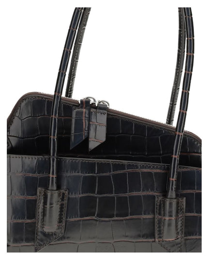 The Attico Black Calf Leather Bos Taurus Shoulder Bag