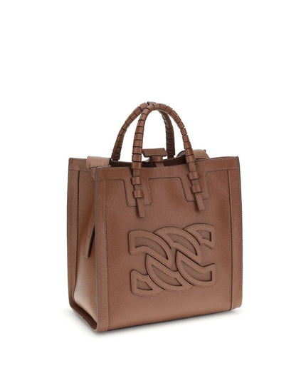 Casadei Brown Calf Leather Bos Taurus Shoulder Bag
