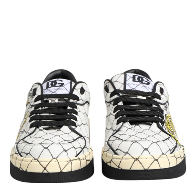 Dolce & Gabbana White Logo Print Low Top Men Sneakers Shoes