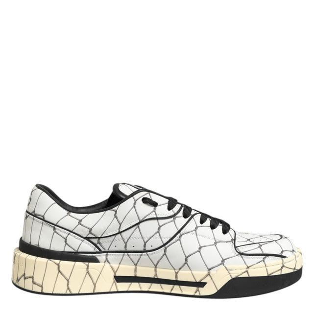 Dolce & Gabbana White Logo Print Low Top Men Sneakers Shoes