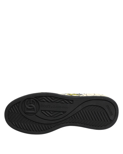 Dolce & Gabbana White Logo Print Low Top Men Sneakers Shoes