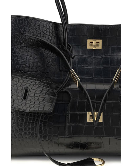 Balenciaga Black Calf Leather Bos Taurus Shoulder Bag