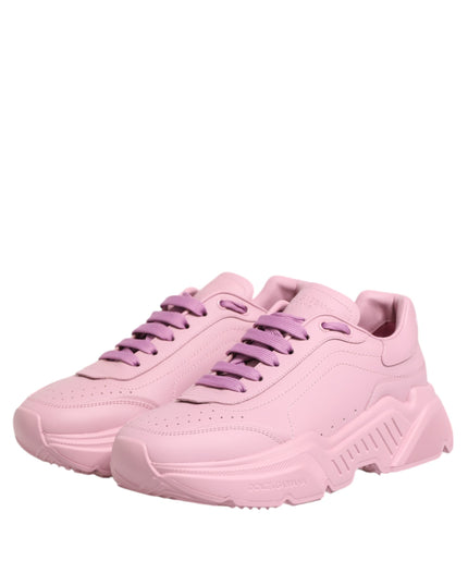 Dolce & Gabbana Pink Leather Daymaster Low Top Sneakers Shoes