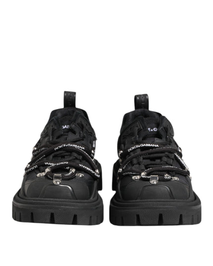 Dolce & Gabbana Black Low Top Lace Up Trekking Sneakers Shoes
