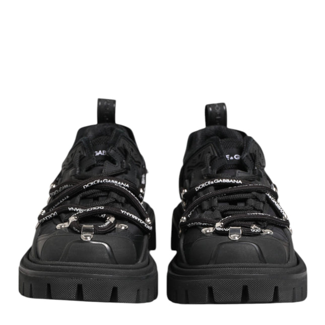 Dolce & Gabbana Black Low Top Lace Up Trekking Sneakers Shoes
