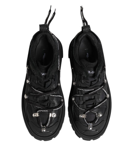 Dolce & Gabbana Black Low Top Lace Up Trekking Sneakers Shoes