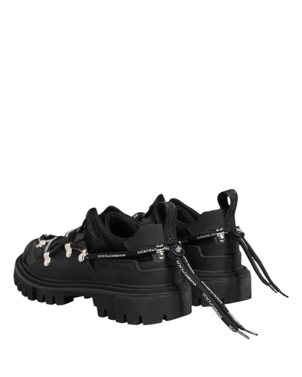 Dolce & Gabbana Black Low Top Lace Up Trekking Sneakers Shoes