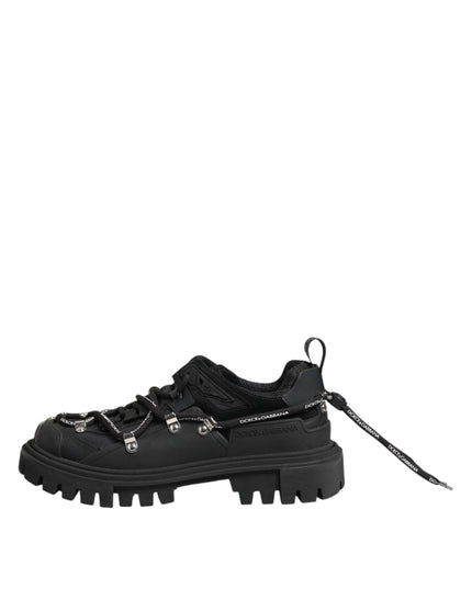 Dolce & Gabbana Black Low Top Lace Up Trekking Sneakers Shoes
