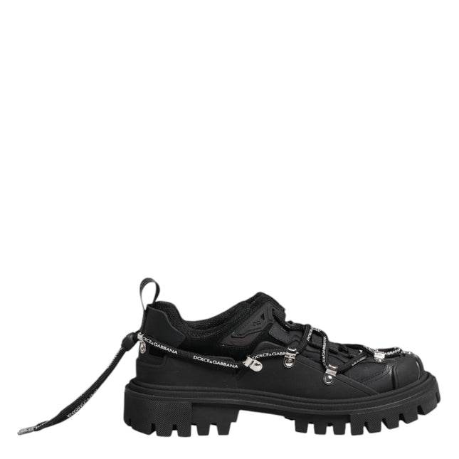 Dolce & Gabbana Black Low Top Lace Up Trekking Sneakers Shoes