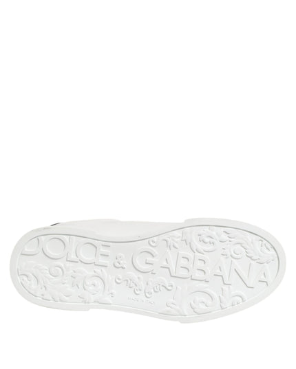 Dolce & Gabbana White Crown Patch Portofino Men Sneakers Shoes