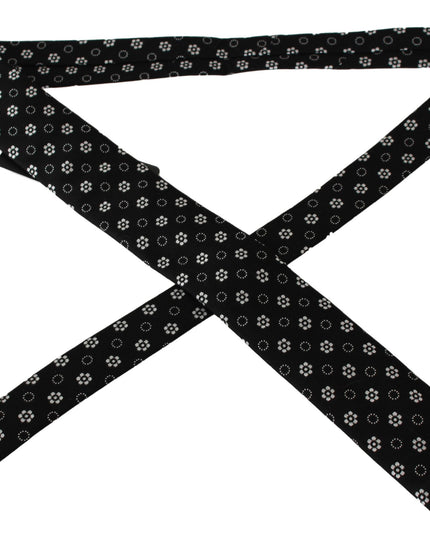 Dolce & Gabbana Black 100% Silk Floral Print Print Classic Tie