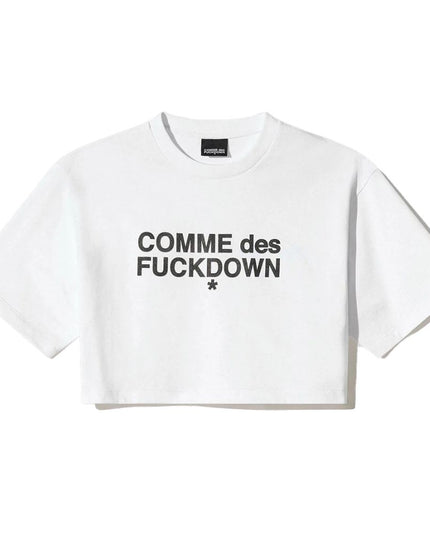 Comme Des Fuckdown White Cotton Women T-Shirt