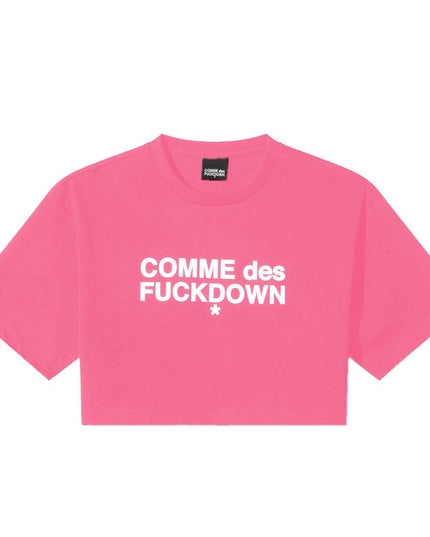 Comme Des Fuckdown Fuchsia Cotton Women T-Shirt