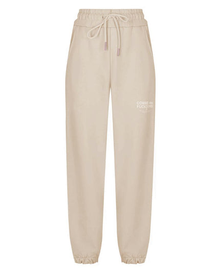 Comme Des Fuckdown Beige Cotton Women Sweatpant